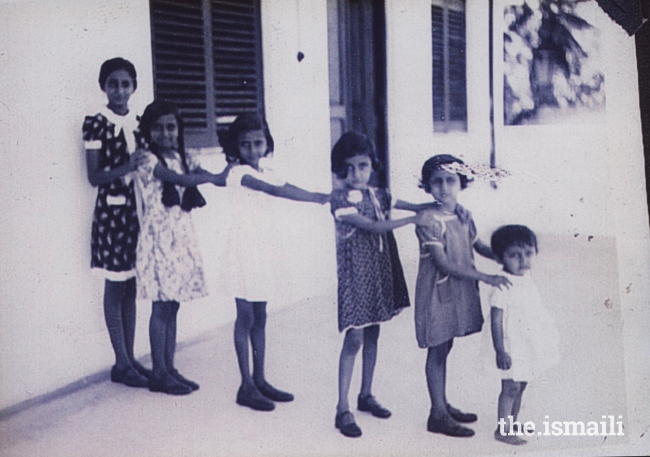 Dr Amina (far right), with her five elder sisters in 1938.