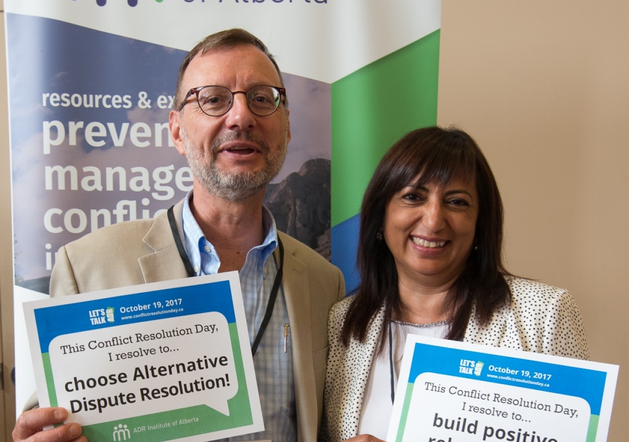 Gordon Andreiuk, Chair of the Alberta Family Mediation Society and Anisha Sachedina, Chair of the Aga Khan Social Welfare Board for Canada