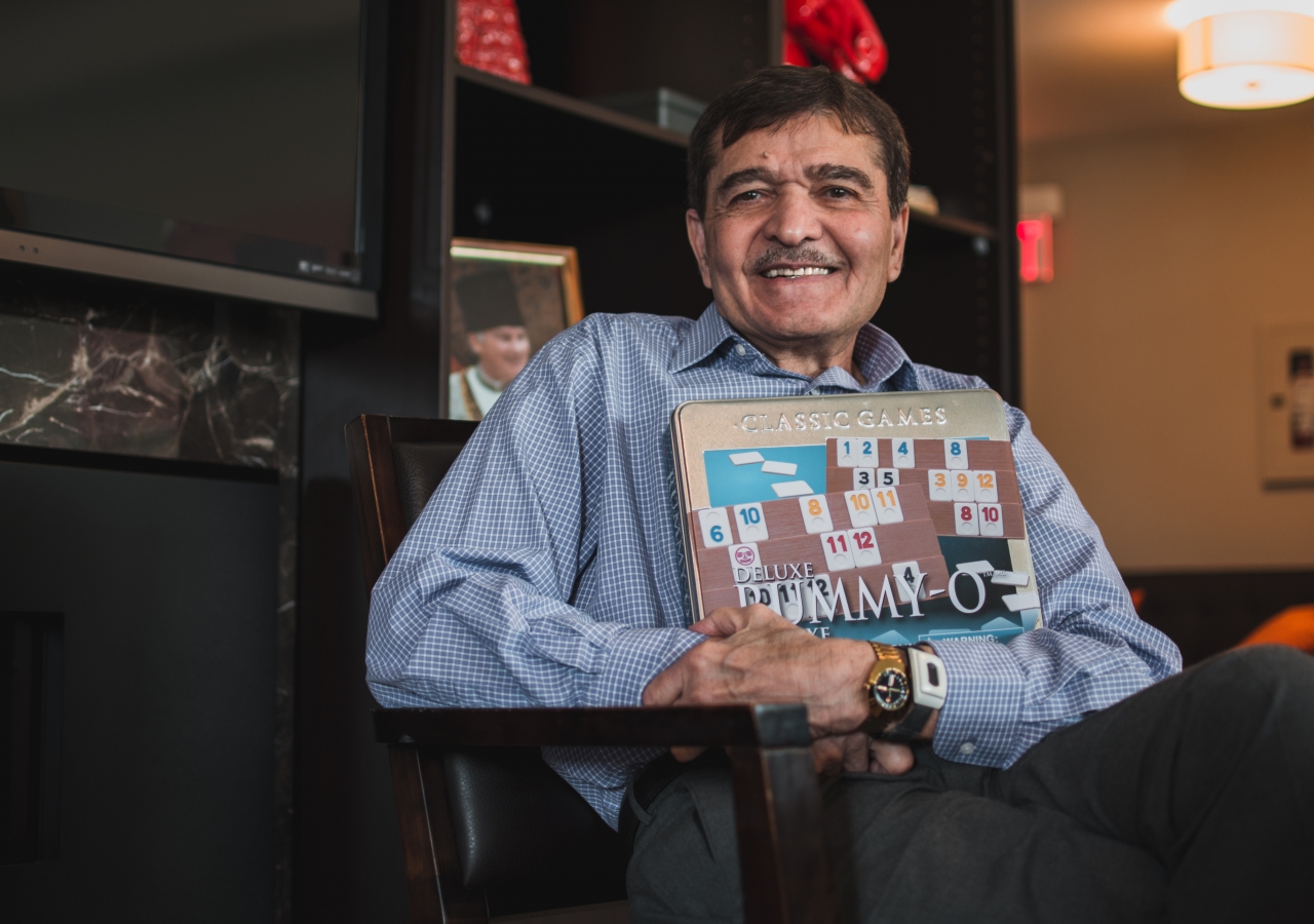 A Generations resident with his favourite board game