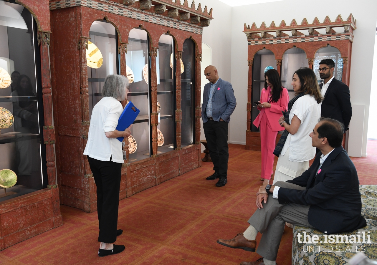 Guests admiring some of Prince Sadruddin's Bellerive collection.