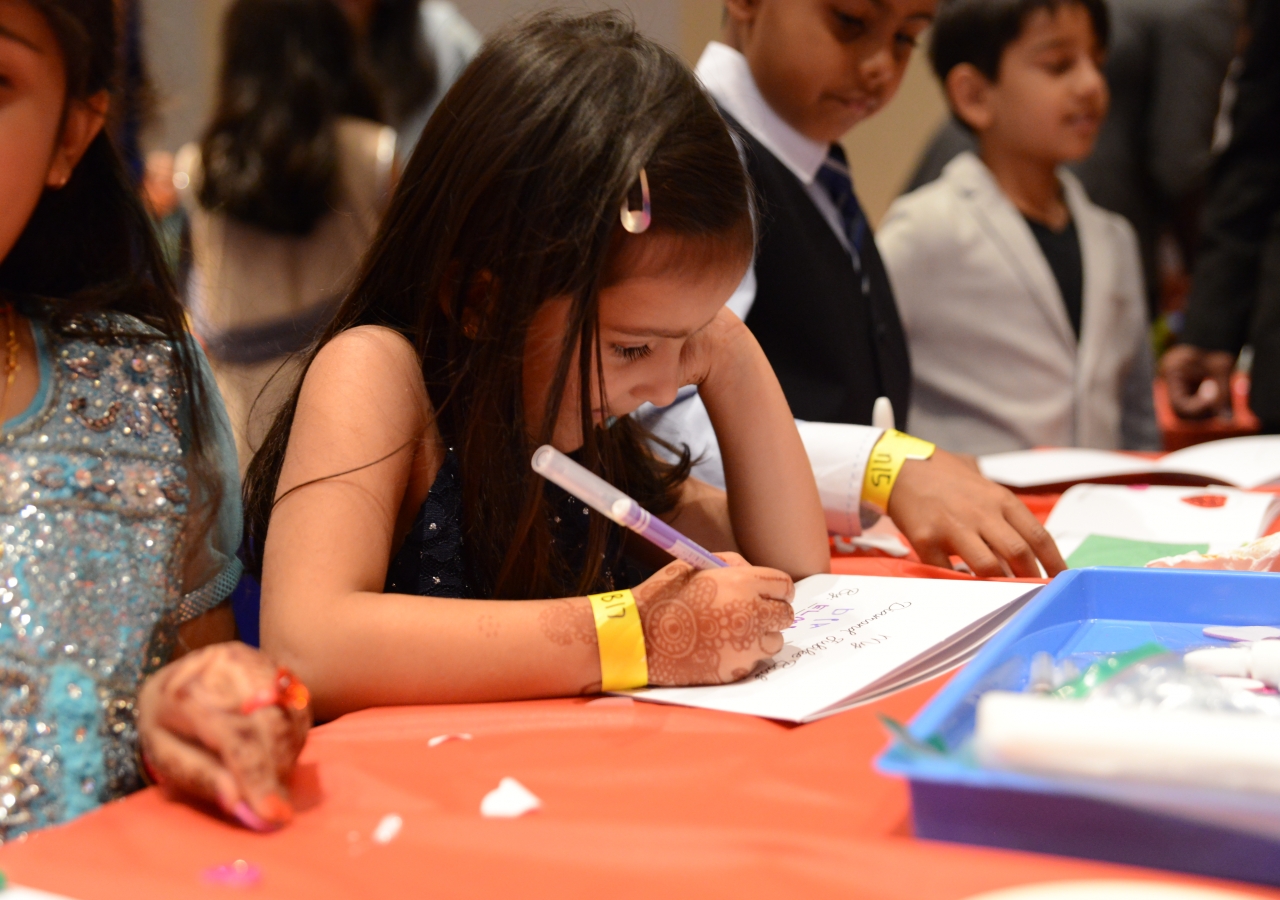 Children creating the &quot;My Diamond Jubilee: Touch &amp; Feel Book&quot; at the Early Childhood Zone