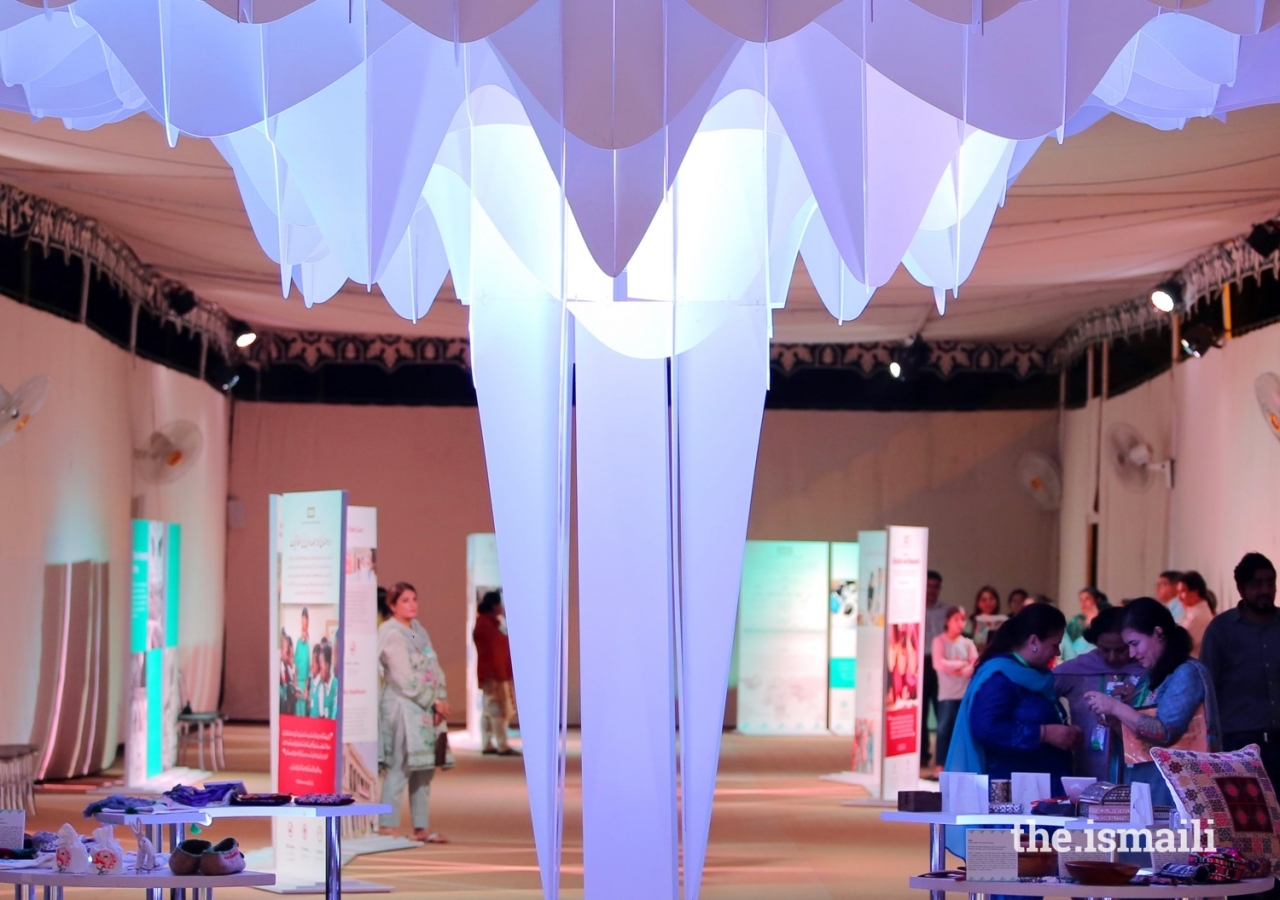 The digitally fabricated canopy, part of the Ethics in Action exhibition.