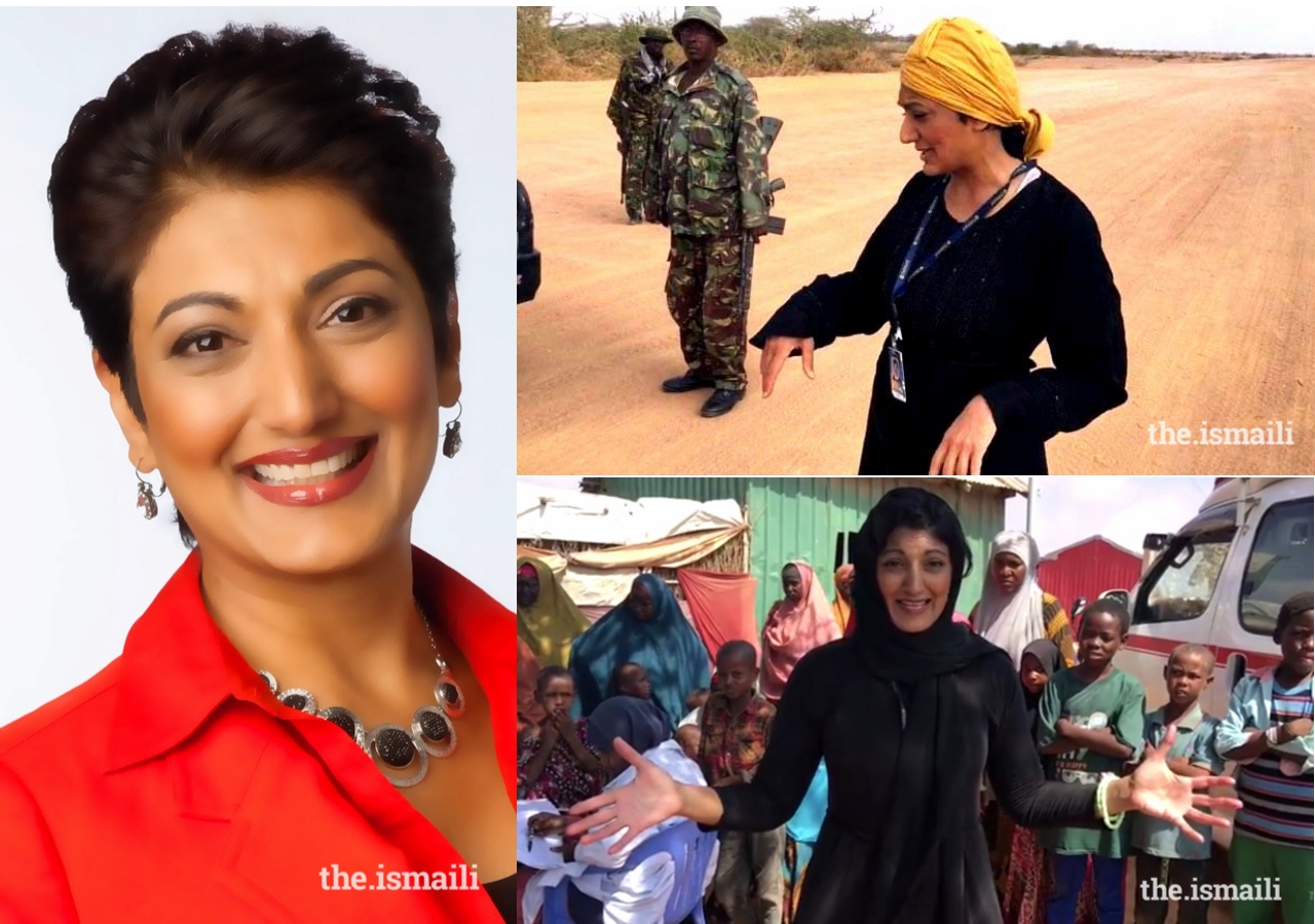 Farrah Fazal at an American Red Cross refugee camp in Somalia.