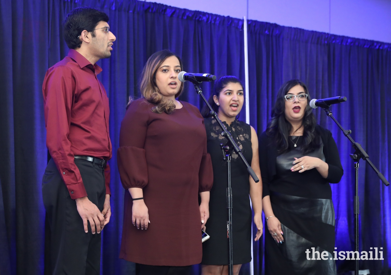  “Contemplation Chant,” a combination of Buddhist, Muslim, Jewish, Christian and Hindu prayers was performed by the Ismaili Muslim Choir of Atlanta. Pictured left to right- Aftab Chithiwala, Shafina Khabani, Sana Hashim and Farah Remtulla.