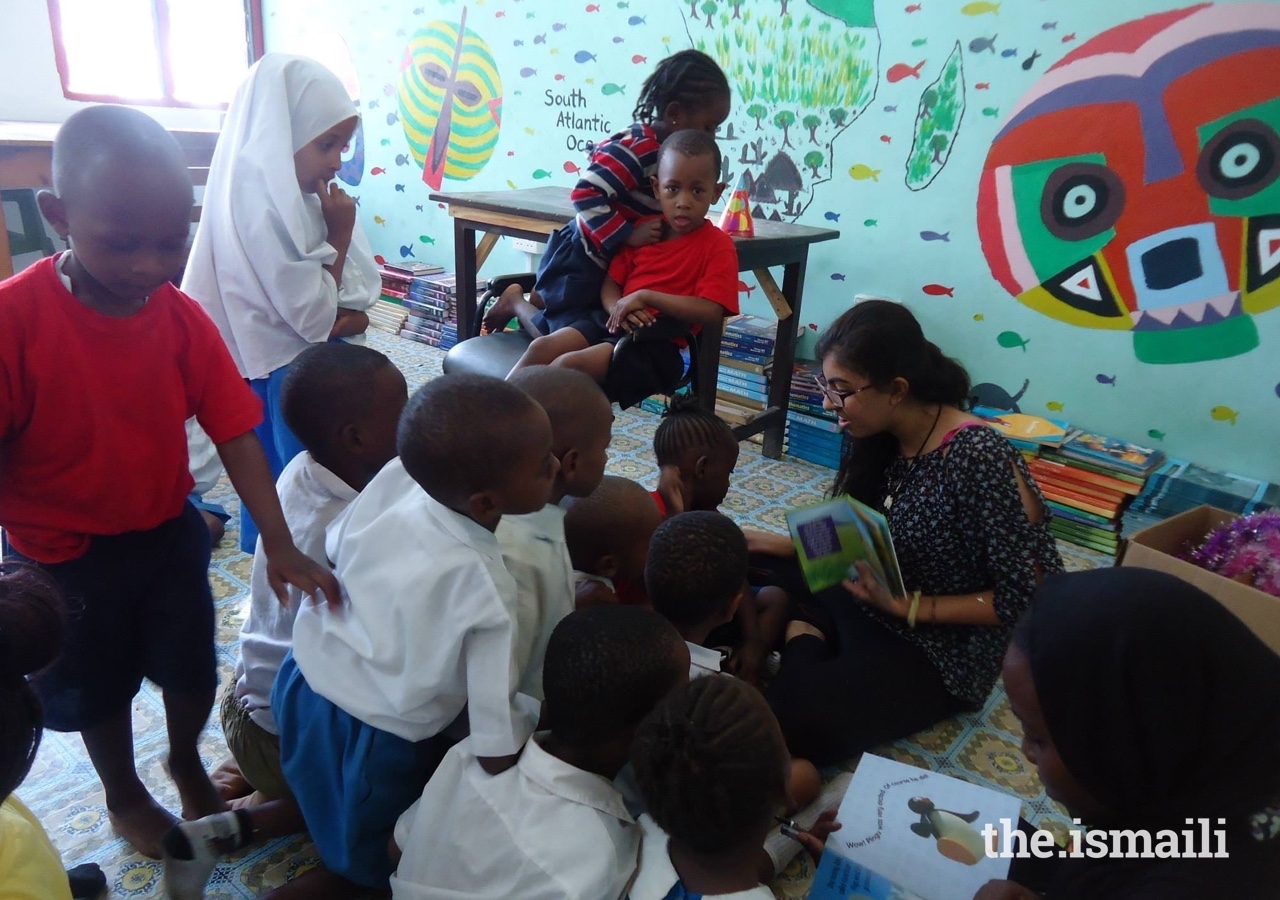 Seen here working with school children, Haya Panjwani has always been fond of giving back to her community.