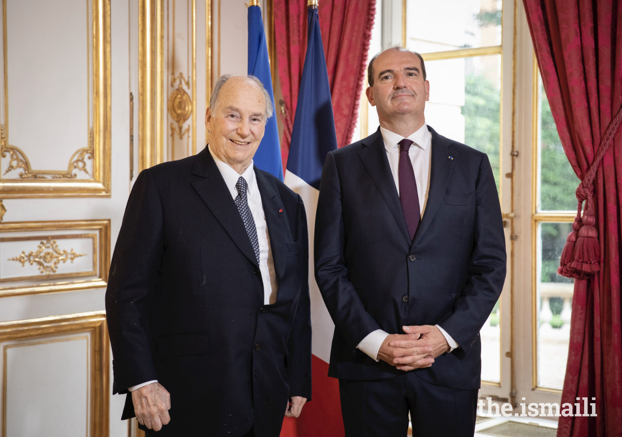 Mawlana Hazar Imam met with French Prime Minister Jean Castex on 13 July 2021.