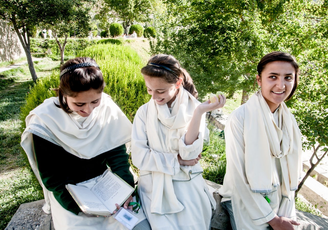 Students at the Aga Khan Higher Secondary School Hunza, Gilgit-Baltistan.