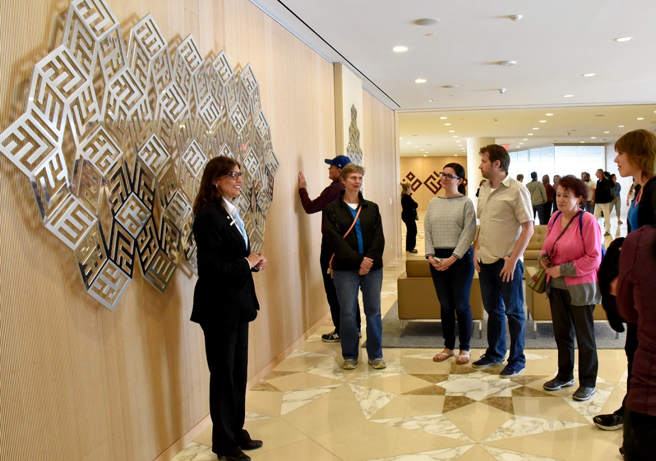 Ismaili Centre tour guides explained the art and architecture of the building. Ibrahim Meru