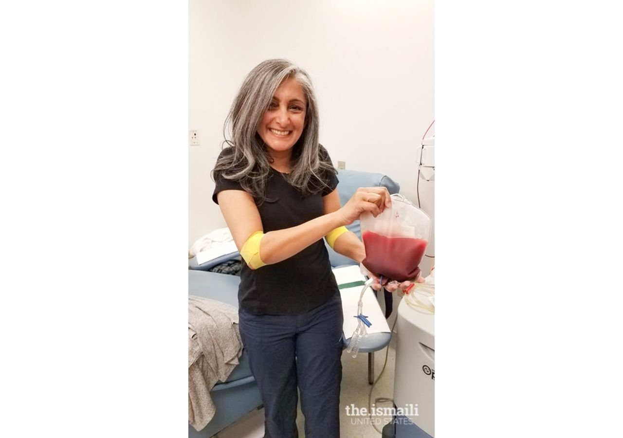 Salima Dadani donating bone marrow.