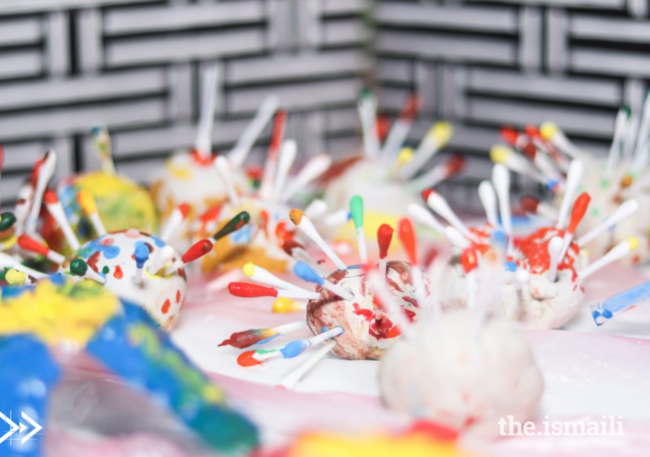 Colourful ornaments created to hang on the tree.