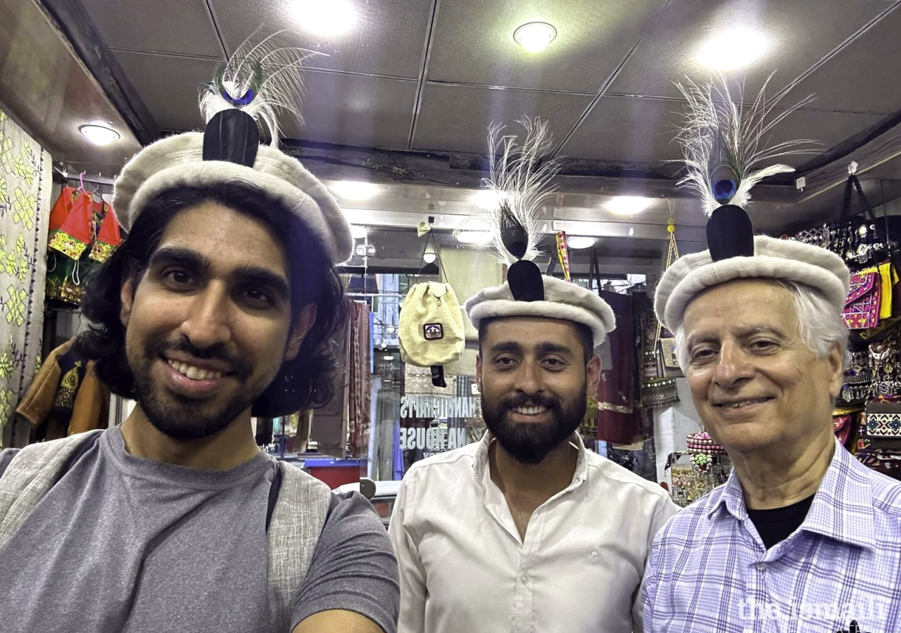 Dr. Salman Hashim with Dr. Abdul Rehman Ahmed and Saif Ali Khan, their driver, while in Gilgit 