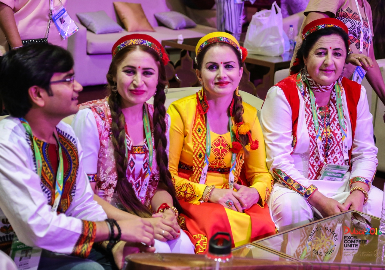 People take time to relax at the Global Village at the 2016 Jubilee Games. JG/Ahmed Charania