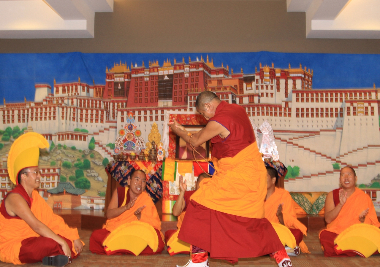 The monks delve deeper into subjects of debate through monastic inquiry. The Challenger and Defender use gesturing and clapping to mark the progress of the discussion.