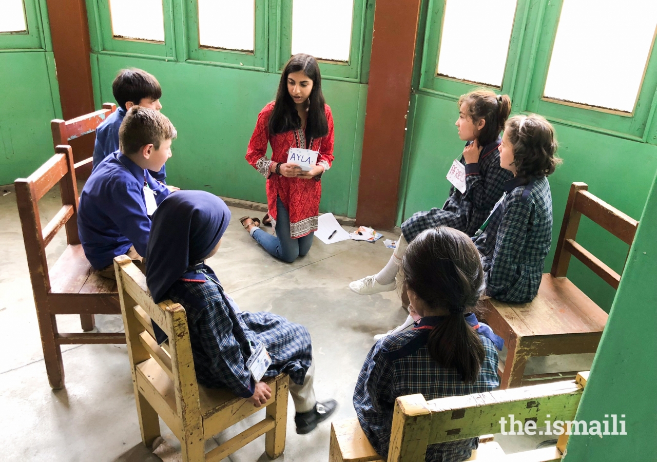 Hunzai students partaking in a verbal assessment.