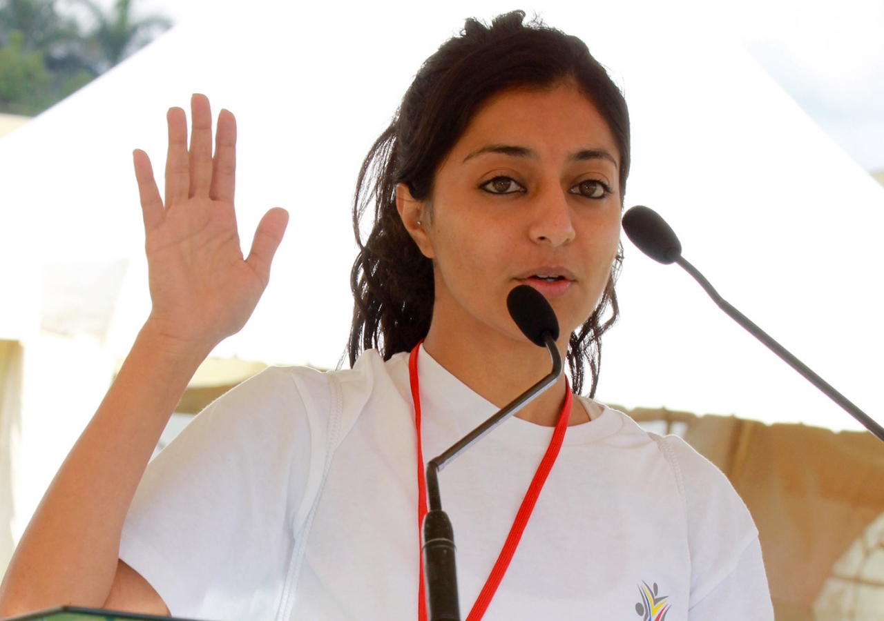 Ruhina Virjee leads the recitation of the athletes’ oath at the opening of the Ismaili Games Kenya 2015. Ejaz Karmali