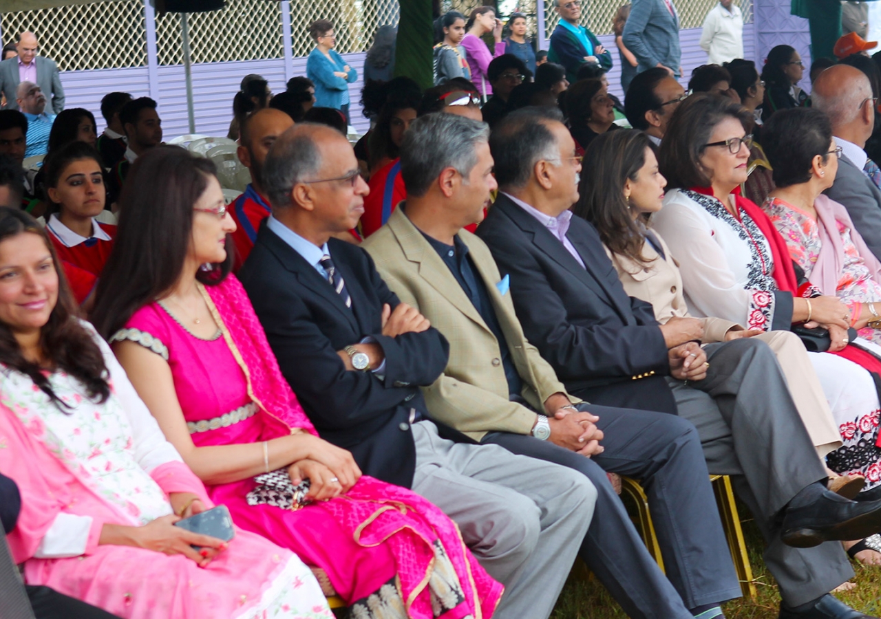 Jamati leaders and other members of the Jamat take in the opening ceremony proceedings at the Aga Khan Sports Club, Nairobi. Ejaz Karmali