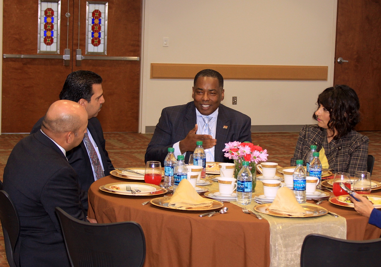 Mayor of Plano, Harry LaRosiliere, sharing his thoughts with the leaders