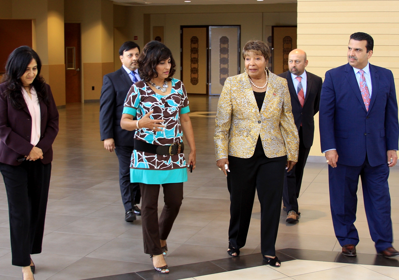 Congresswoman Eddie Bernice Johnson taking a tour of Ismaili Jamatkhana, Plano.