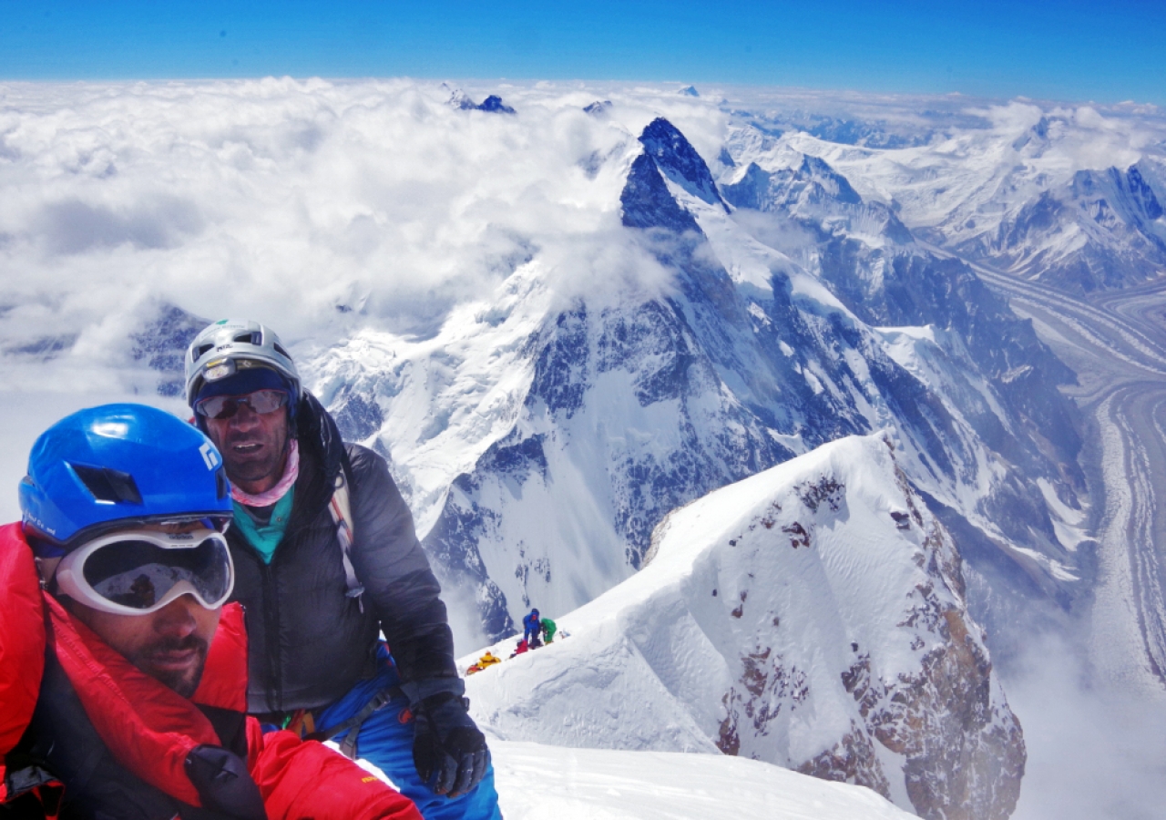 Sirbaz Khan after reaching the summit of K2.