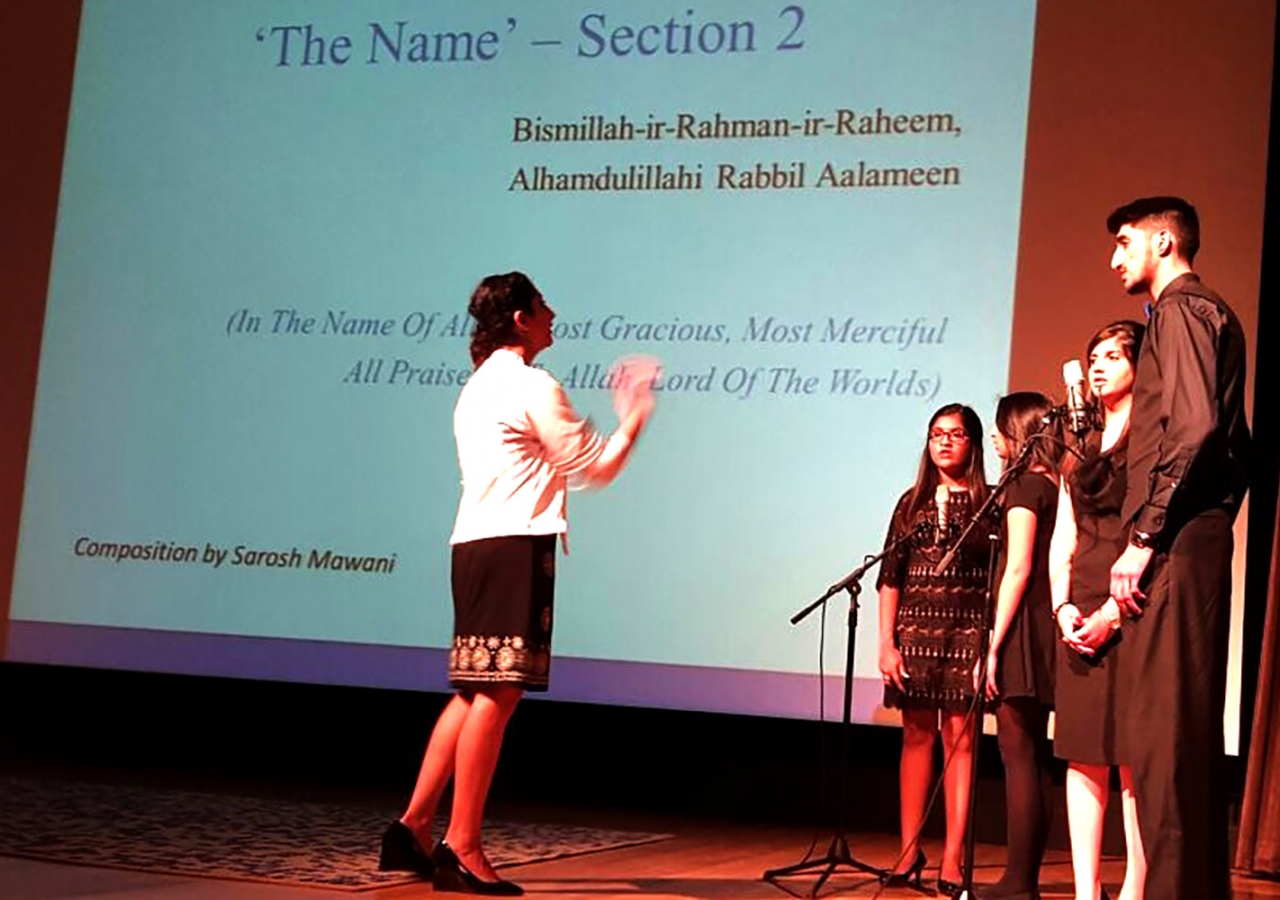 The Ismaili Muslim Youth Choir of Dallas performing at &quot;Dialogs with Islamic Art&quot;, an event introducing the first exhibition of the Keir Collection at the Dallas Museum of Art. Shehzad Bhayani