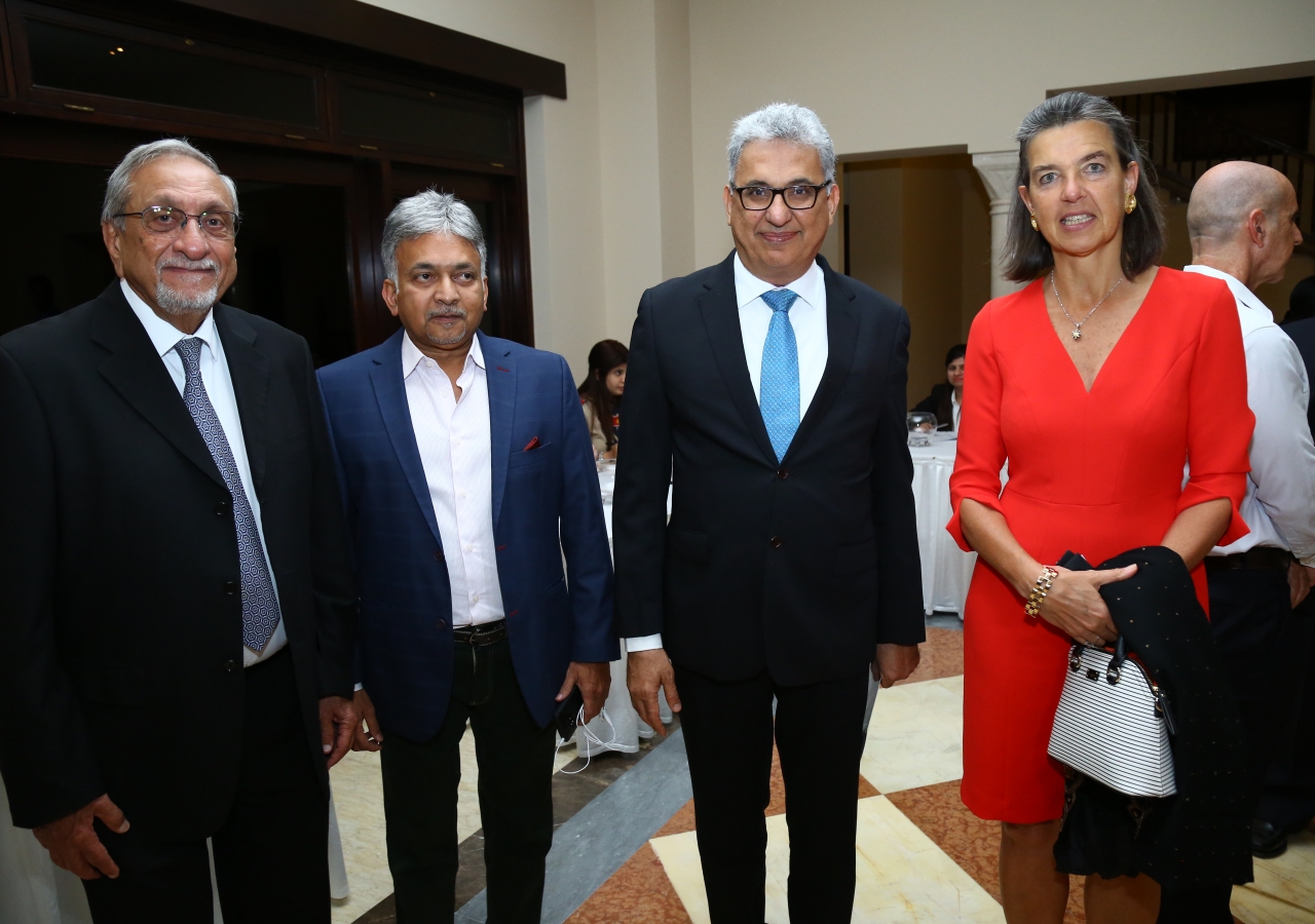 Sadru Damji, Suneel Menon, President Amiruddin Thanawalla and Belgian Ambassador Dominique Mineur