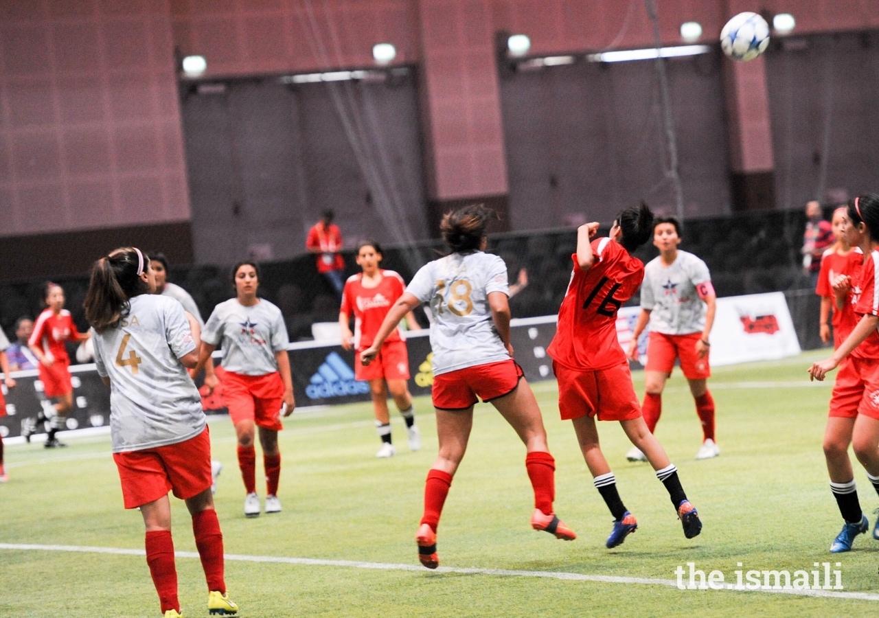 USA vs Canada compete in a football match at the Jubilee Games hosted in Dubai in 2016.