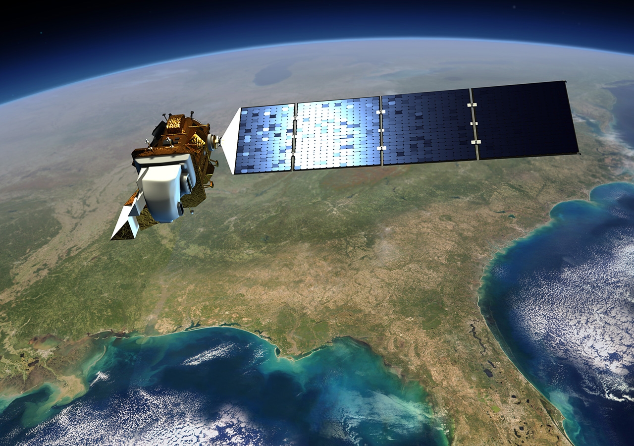 Landsat 8 satellite that collects valuable data and imagery to be used in agriculture, education, business, science, and government.