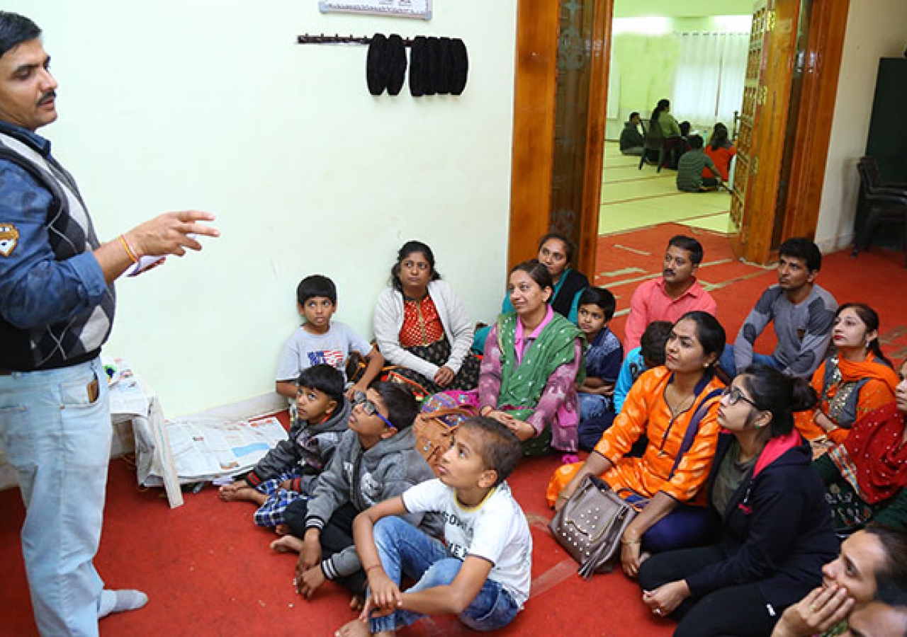 Orientation being held for parents at the Aga Khan Hostel (photo taken before Covid-19).