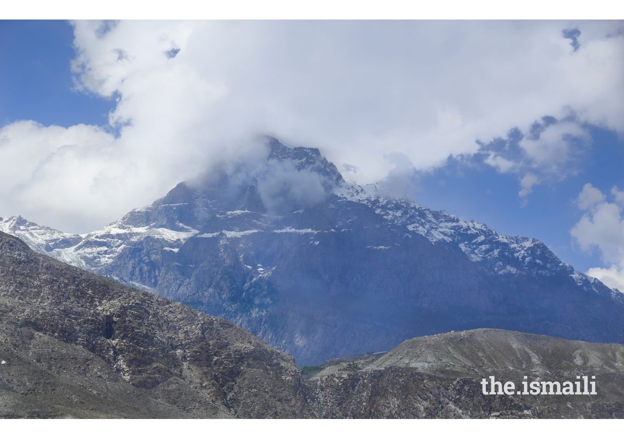 Rakaposhi Mountain, ranked 27th highest peak in the world, located  in the Karakoram mountain range in the Gilgit-Baltistan region. The name Rakaposhi also means "snow covered"  in the local language.