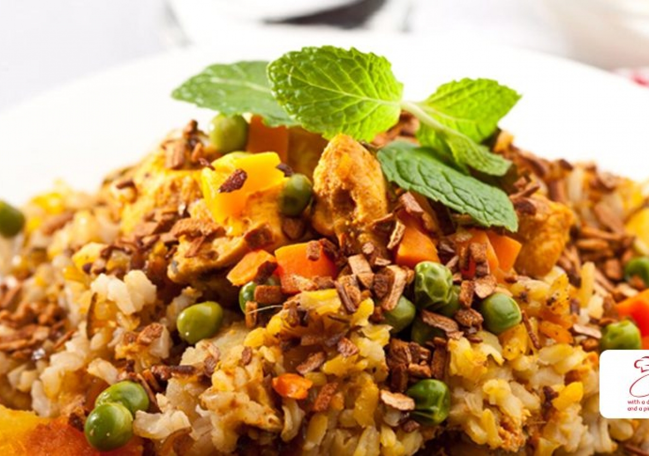 Brown Rice Pilaf with Chicken and Vegetables