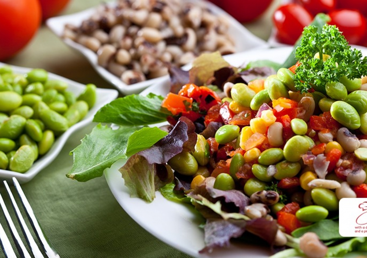 Edamame with Black Eyed Peas