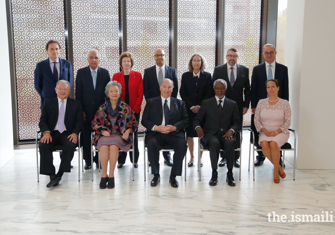 Kofi Annan together with Mawlana Hazar Imam, Princess Zahra, and other members of the Board of the Global Centre for Pluralism (GCP). Mr Annan served on the GCP Board since 2010.