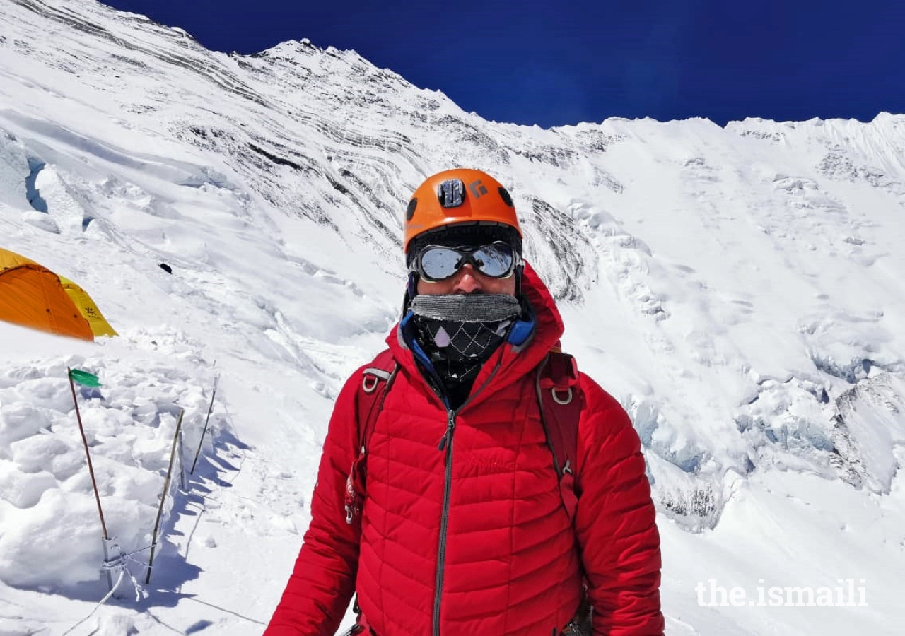 Mirza Ali at Camp 3 of Mount Everest (22,000 ft). Mountain climbing is rooted in the history, geography, and culture of Gilgit-Baltistan.