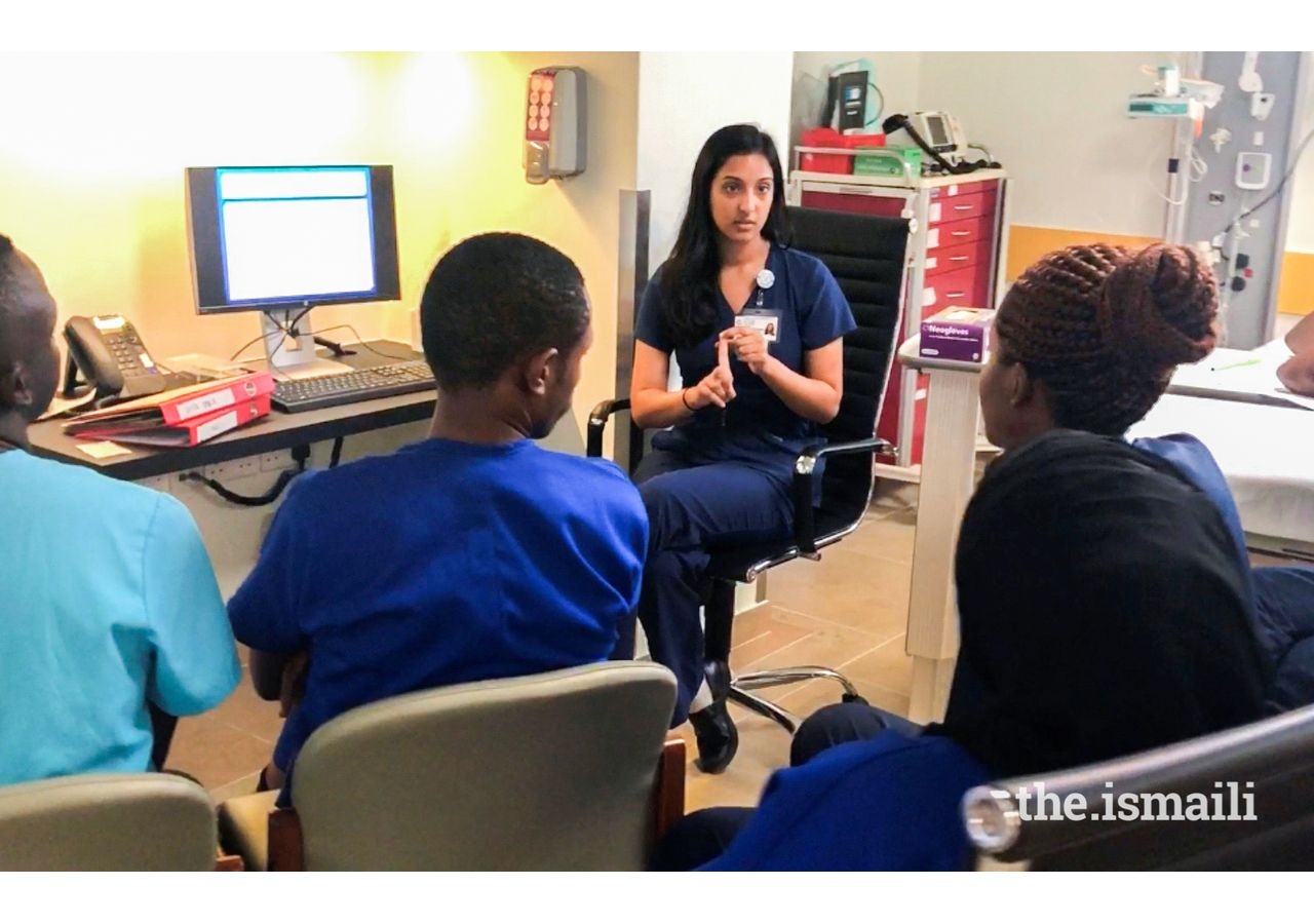 Mona Dossani, RN, teaching at AKHS, Dar es Salaam.