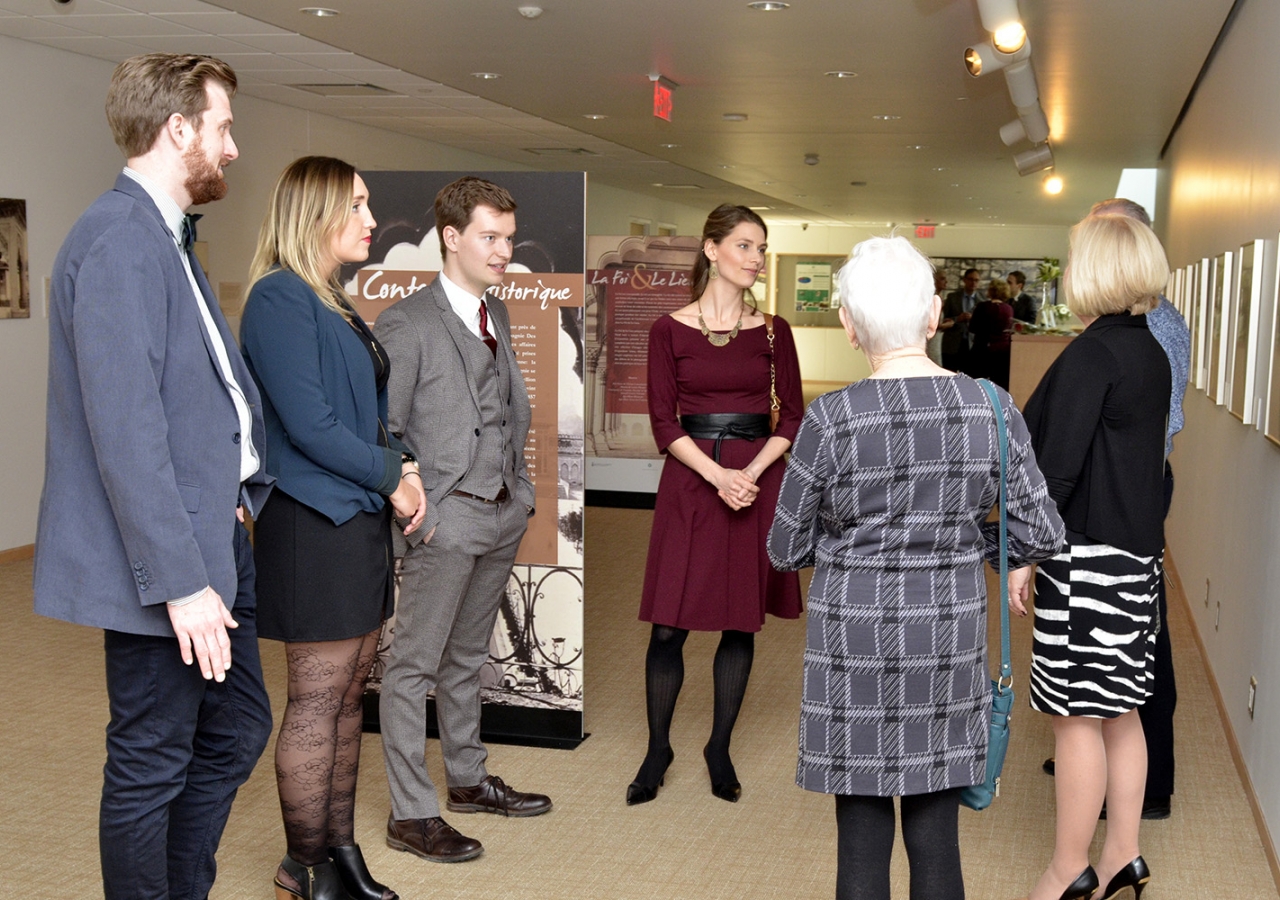 Visitors attend the Faith &amp; Place Exhibit at the Ismaili Centre, Toronto. Najeeb Sumrani