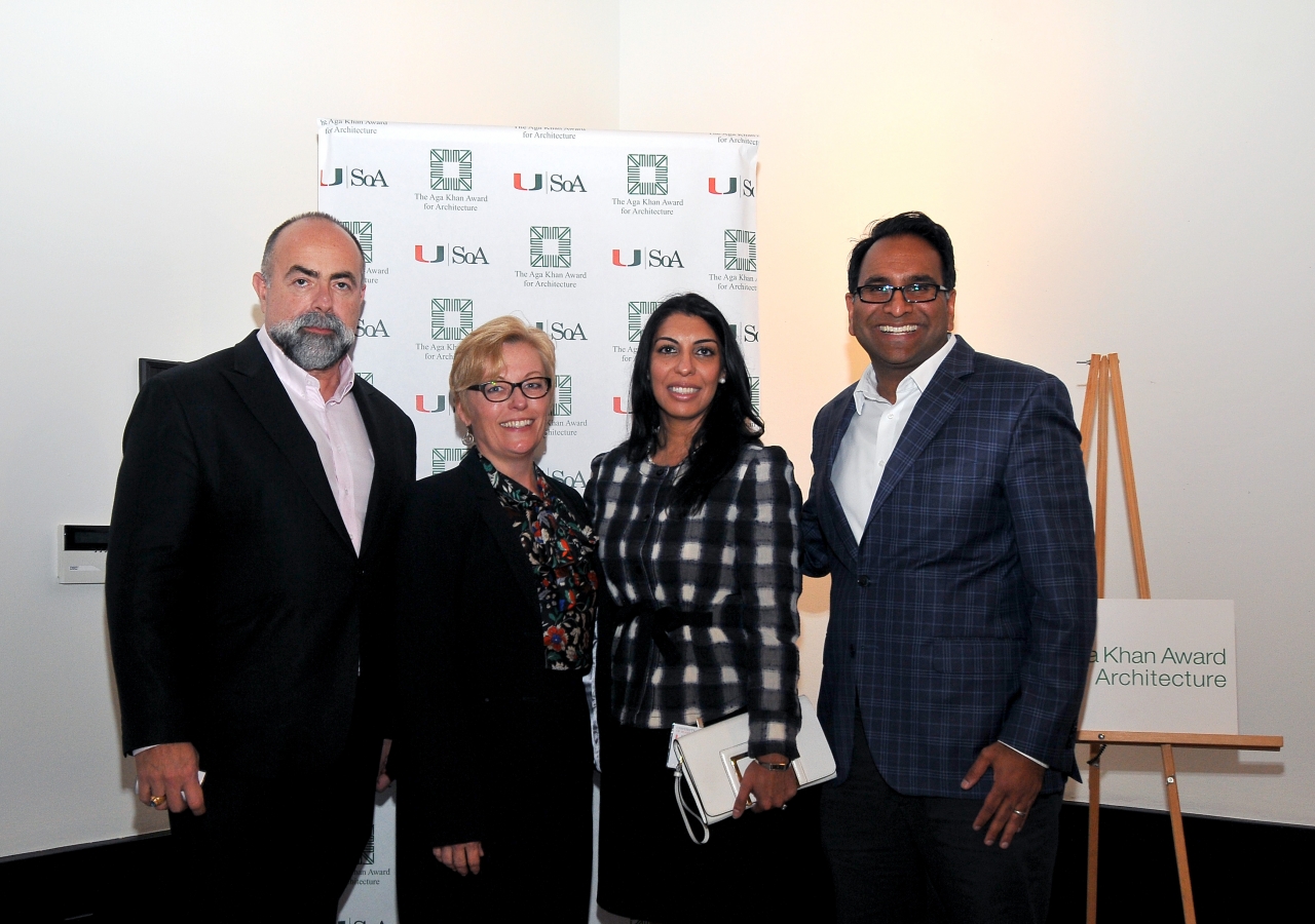 Dean el-Khoury, Dean of the University of Miami, Lisa Merrit, Senior Director of Development for the University of Miami, School of Architecture, Zahra Hayat Daya, President of the Aga Khan Council for Florida and Saif Ishoof, VP for Engagement