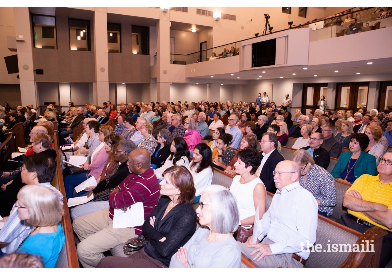 Members of the community and various congregations observing the service at Christ Church Sugar Land.