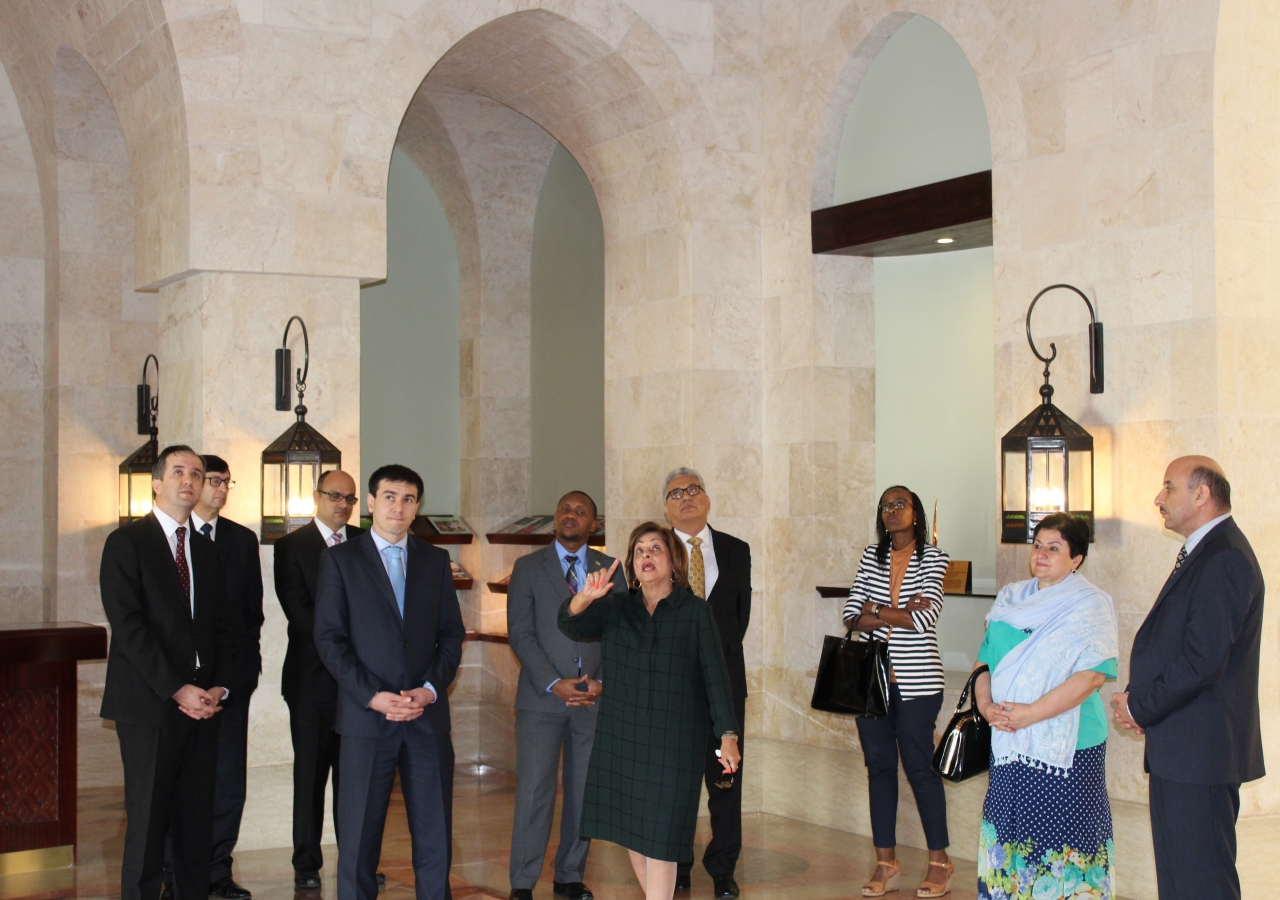 Ambassador Bahodur M. Sharifi and Consul General Bahodu Safarzoda of Tajikistan, and Acting Consul General of Rwanda Yasmin Dalila at the Ismaili Centre, Dubai. Ismaili Council for UAE