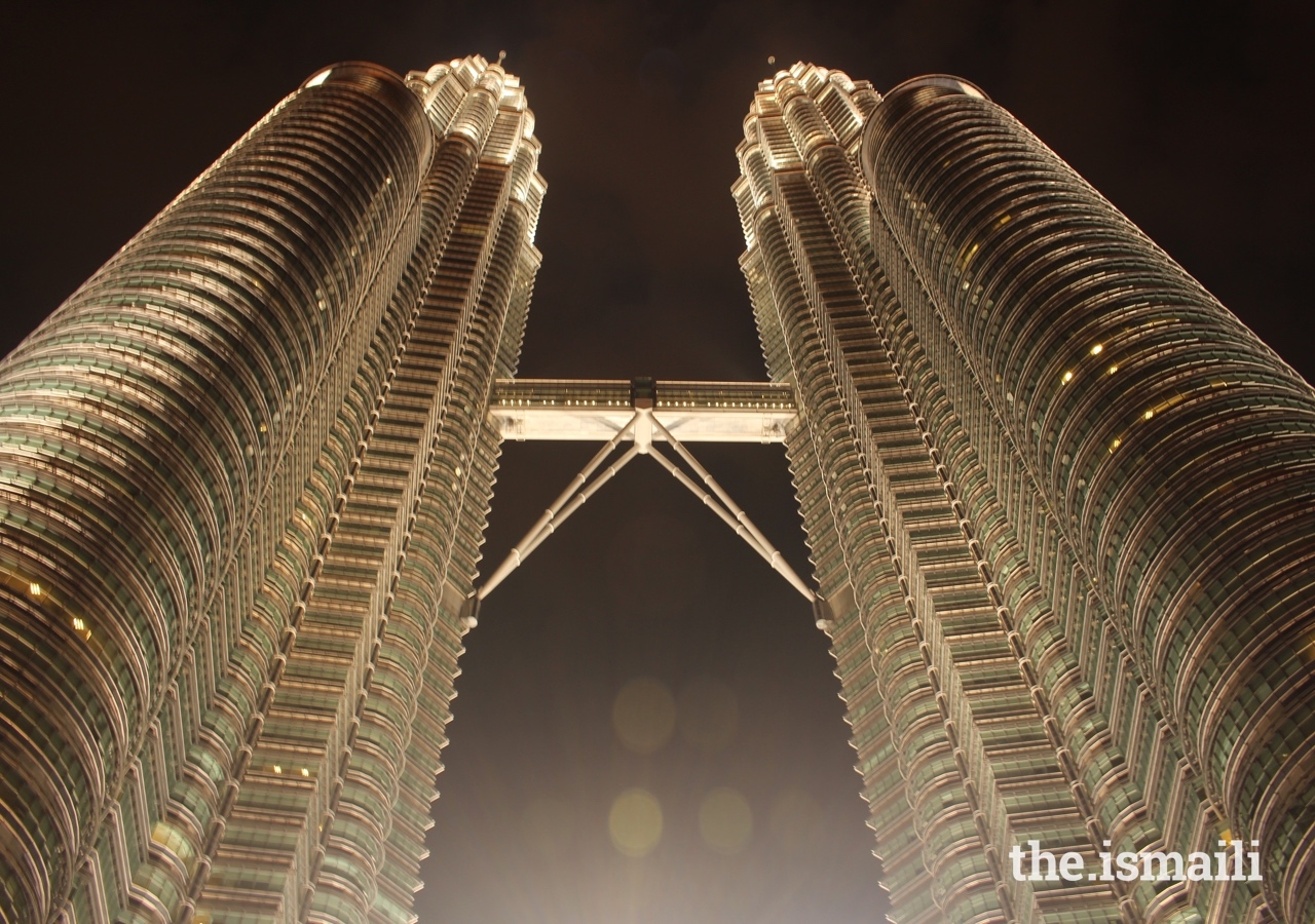 The Petronas Towers in Kuala Lumpur was presented with an Aga Khan Award in 2004. The cross-section of the towers based on a Rub el Hizb, a traditional Muslim symbol which consists of two squares that overlap.