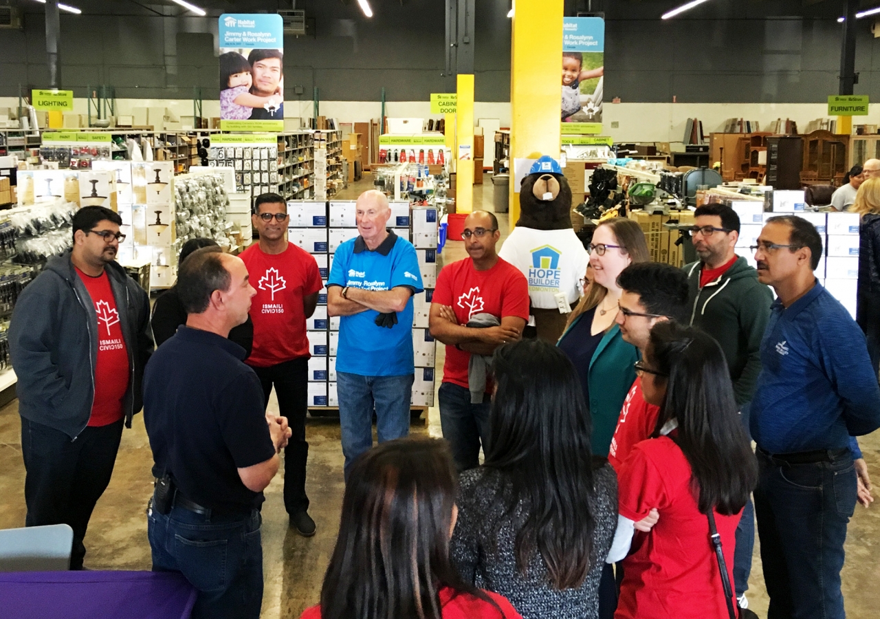 Ismaili CIVIC 150 volunteers during orientation at Habitat for Humanity's ReStore.