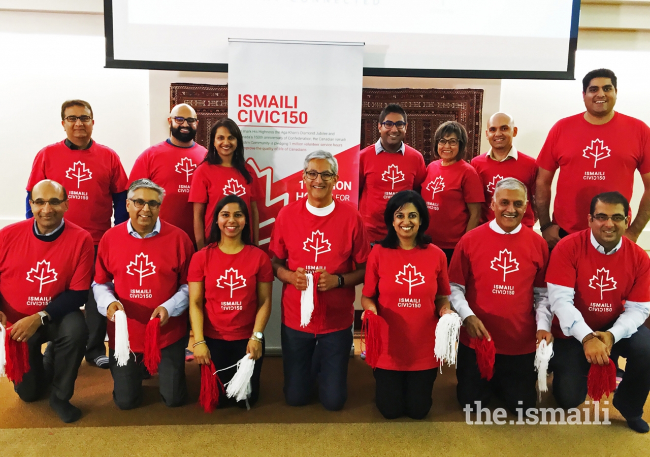 Ismaili CIVIC 150 Edmonton volunteers pose for a photo.