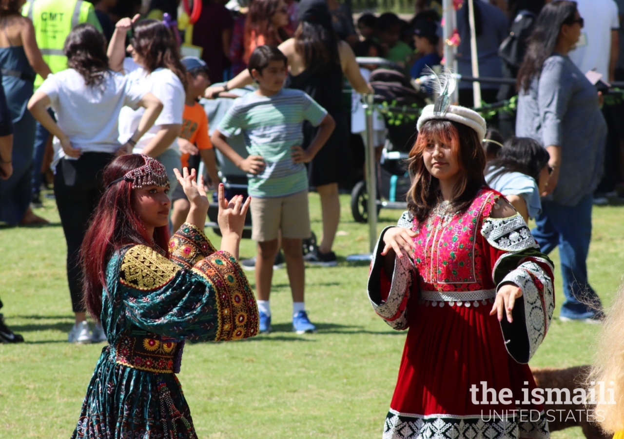 Pashtun dancers among festival attendees.