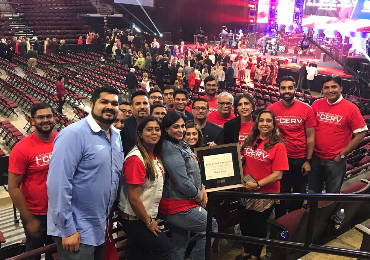 Some of the Houston I-CERV members who assisted with Hurricane Harvey at the One America Appeal concert 