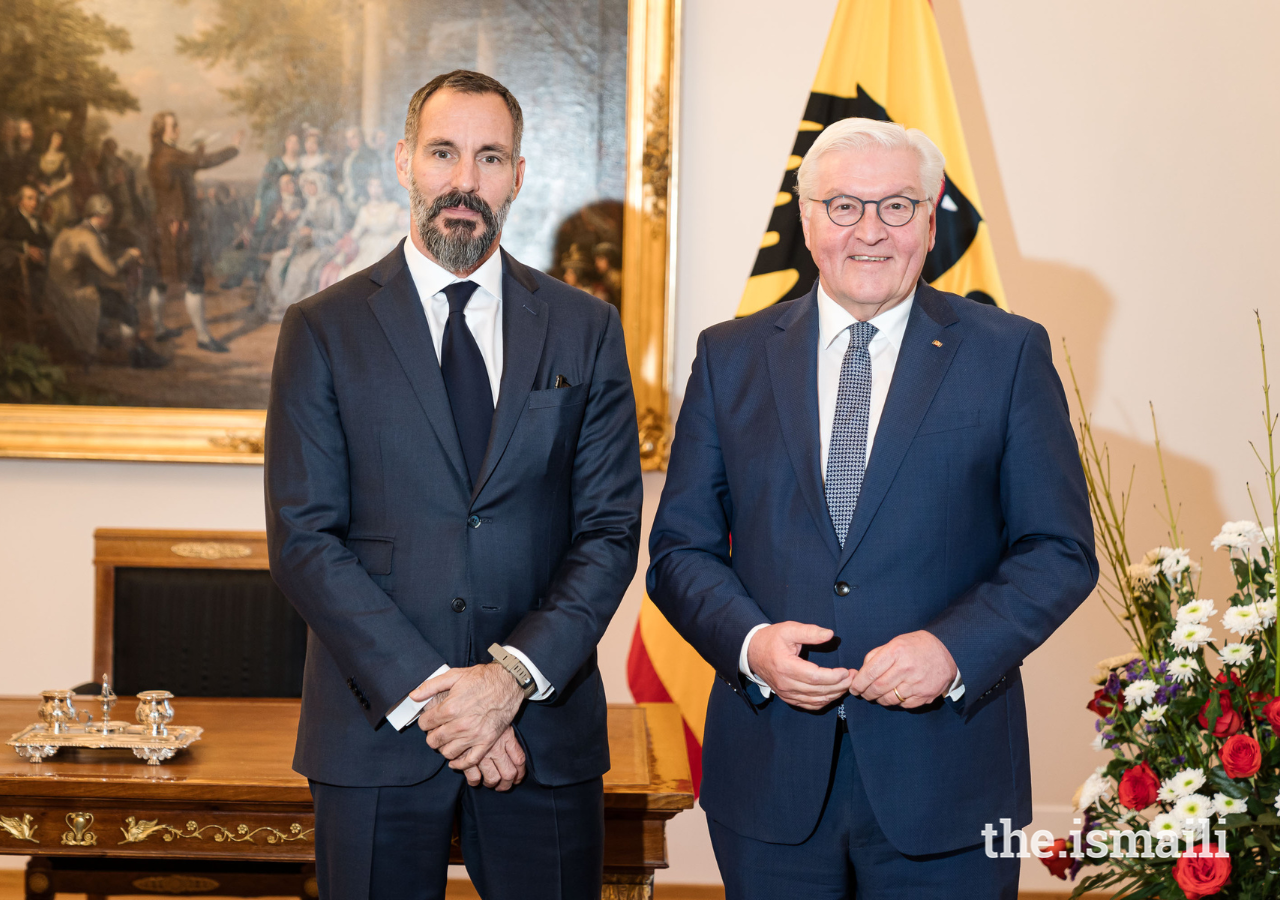 Prinz Rahim und seine Exzellenz, Dr. Frank-Walter Steinmeier, Bundespräsident.