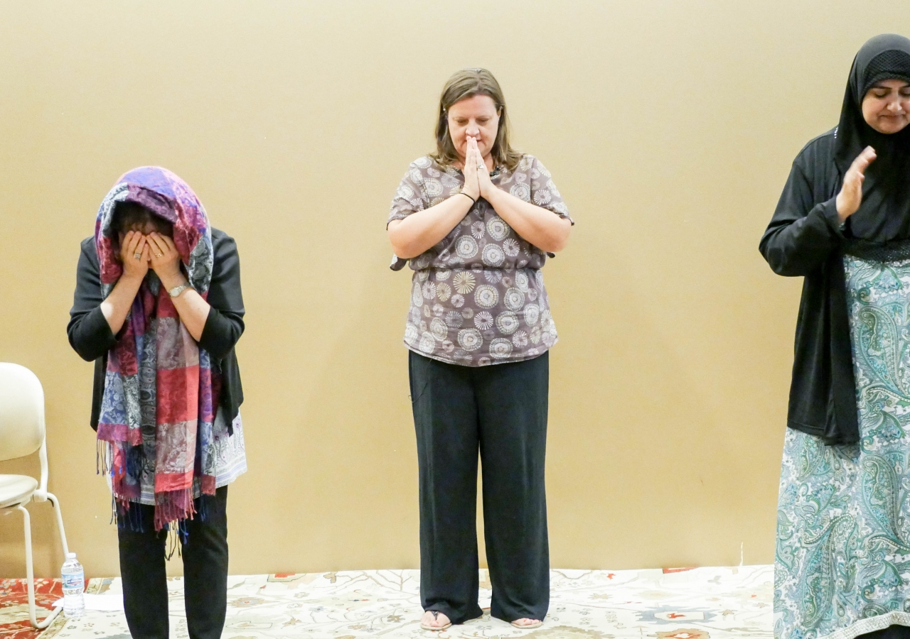 Susan Stone, Kim Schultz, and Rohina Malik perform Keeping Faith: Three Sisters of Story