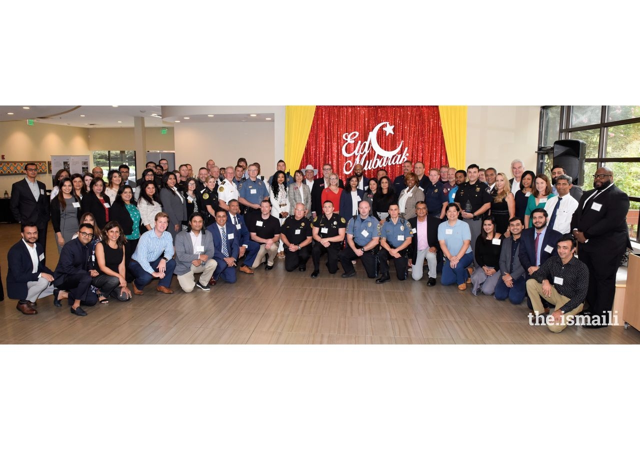 First responders, government officials, community leaders, and volunteers at the Eid al-Adha Civic Appreciation Event in Duluth, Georgia.