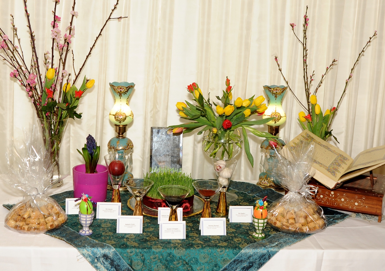 The haft sin display provided guests with the opportunity to learn more about the significance of the Navroz. Riaz Kassam