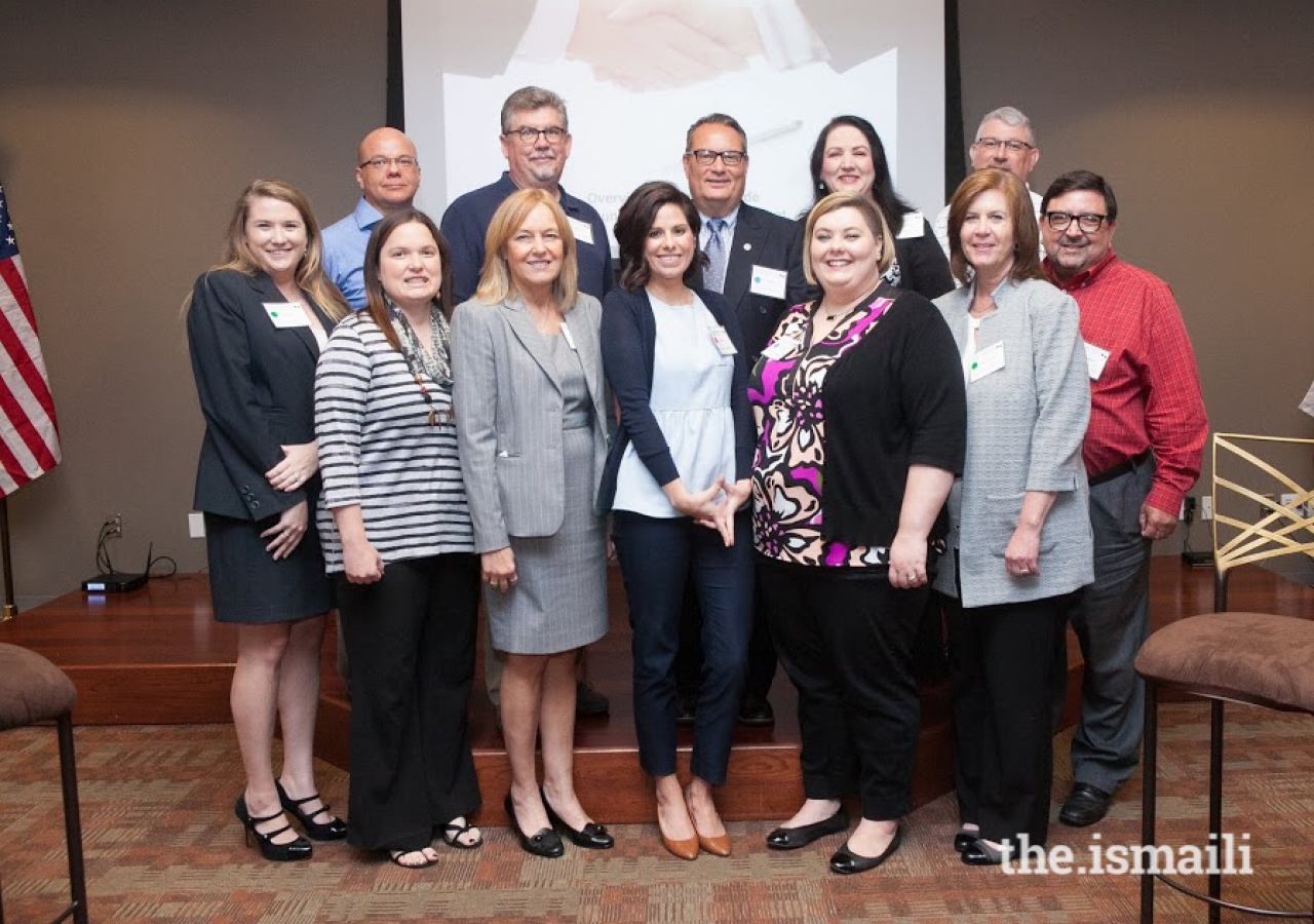 The delegation from the Supreme Court of Oklahoma's Alternative Dispute Resolution System at Plano Jamatkhana.