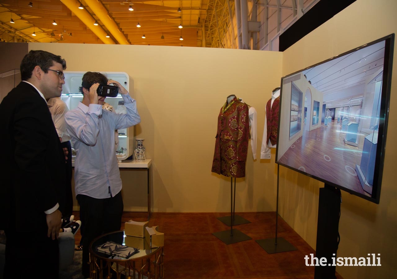 Master Iliyan Boyden enjoys a virtual reality tour at the Aga Khan Museum exhibit as part of the International Arts Festival.