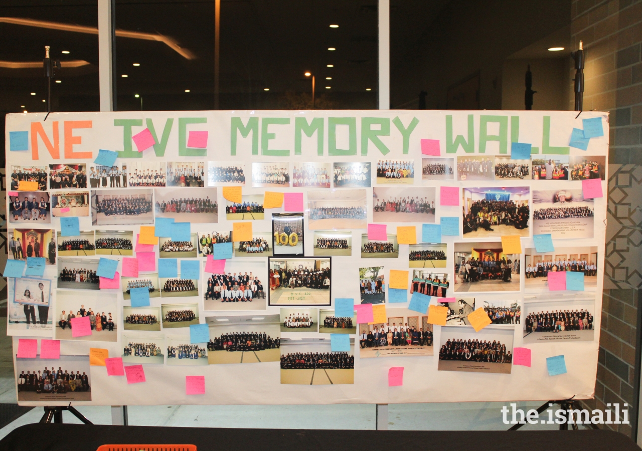 A memory wall at Atlanta Northeast Jamatkhana highlights some IVC memories from the past few decades.